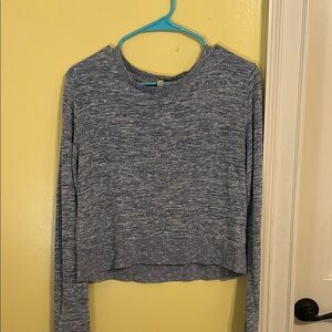 Blue Long Sleeve Knit Sweater